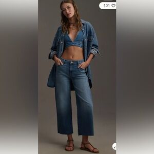Anthropologie Sold Out Fidelity Denim Malibu High Wide Crop Jeans Size 31